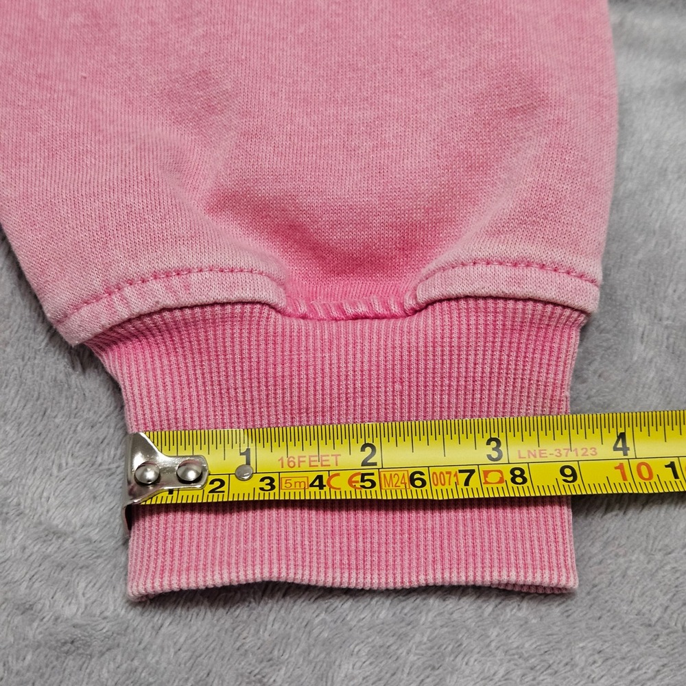 Boho Pink JK Acid Wash Oversized Hoodie Colorful Crochet Granny Square Hood NWT - Picture 10 of 10